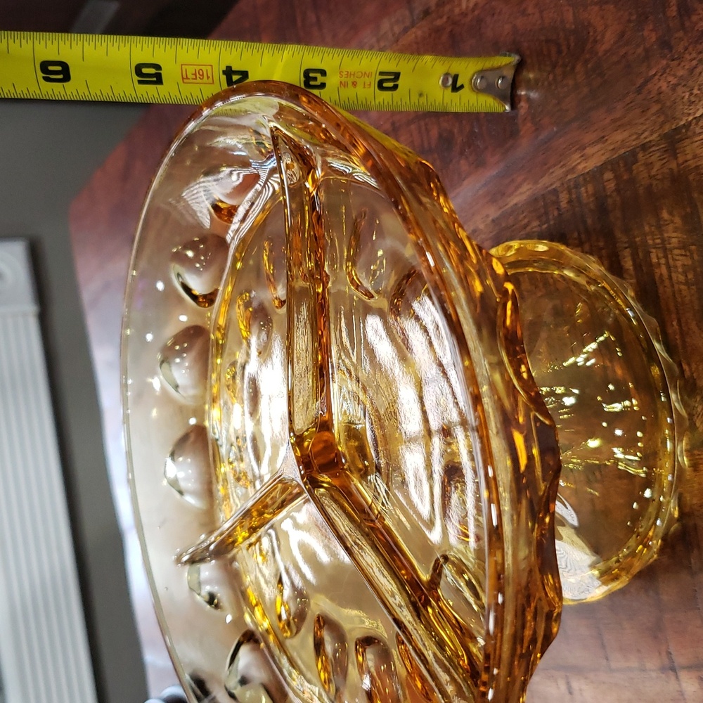 Amber Glass Tri Vintage Dish - Picture 6 of 6